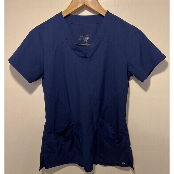 Barco One 5‎ Pockets V-Neck Scrub Top Navy Blue Women’s Size XS - Picture 1 of 3